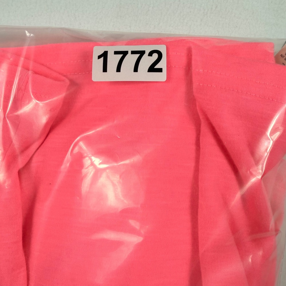 BIBI Tulle Ruffle Sleeve Top Large Neon Pink Barbiecore Y2K Statement Tee - Picture 7 of 7